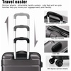 Coolife Luggage Suitcase Carry-on Spinner TSA Lock USB Port Expandable (only 28’’) Lightweight Hardside Luggage (Teal Blue, S(20in_carry on))(Gray)