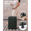 Coolife Medium Checked Luggage Hardside Suitcase with Spinner Wheels, 24in | Lightweight ABS+PC, Rolling Travel Suitcase with TSA Lock, Spinner Wheels, Durable Zipper, Charcoal(Vintage Olive2.0)