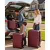 Coolife Medium Checked Luggage Hardside Suitcase with Spinner Wheels, 24in | Lightweight ABS+PC, Rolling Travel Suitcase with TSA Lock, Spinner Wheels, Durable Zipper, Charcoal(Radiant Pink)