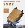 Coolife Medium Checked Luggage Hardside Suitcase with Spinner Wheels, 24in | Lightweight ABS+PC, Rolling Travel Suitcase with TSA Lock, Spinner Wheels, Durable Zipper, Charcoal(Black brown)