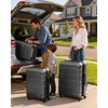 Coolife Medium Checked Luggage Hardside Suitcase with Spinner Wheels, 24in | Lightweight ABS+PC, Rolling Travel Suitcase with TSA Lock, Spinner Wheels, Durable Zipper, Charcoal(Charcoal)