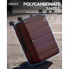 Coolife Medium Checked Luggage Hardside Suitcase with Spinner Wheels, 24in | Lightweight ABS+PC, Rolling Travel Suitcase with TSA Lock, Spinner Wheels, Durable Zipper, Charcoal(Wine Red2.0)