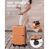Coolife Medium Checked Luggage Hardside Suitcase with Spinner Wheels, 24in | Lightweight ABS+PC, Rolling Travel Suitcase with TSA Lock, Spinner Wheels, Durable Zipper, Charcoal(Haze Mandarin2.0)