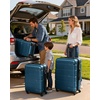 Coolife Medium Checked Luggage Hardside Suitcase with Spinner Wheels, 24in | Lightweight ABS+PC, Rolling Travel Suitcase with TSA Lock, Spinner Wheels, Durable Zipper, Charcoal(Caribbean Blue)