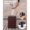 Coolife Medium Checked Luggage Hardside Suitcase with Spinner Wheels, 24in | Lightweight ABS+PC, Rolling Travel Suitcase with TSA Lock, Spinner Wheels, Durable Zipper, Charcoal(Wine Red2.0)