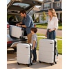 Coolife Medium Checked Luggage Hardside Suitcase with Spinner Wheels, 24in | Lightweight ABS+PC, Rolling Travel Suitcase with TSA Lock, Spinner Wheels, Durable Zipper, Charcoal(White)