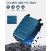 Coolife Medium Checked Luggage Hardside Suitcase with Spinner Wheels, 24in | Lightweight ABS+PC, Rolling Travel Suitcase with TSA Lock, Spinner Wheels, Durable Zipper, Charcoal(Caribbean Blue)