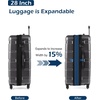 Coolife Medium Checked Luggage Hardside Suitcase with Spinner Wheels, 24in | Lightweight ABS+PC, Rolling Travel Suitcase with TSA Lock, Spinner Wheels, Durable Zipper, Charcoal(Charcoal)