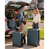 Coolife Medium Checked Luggage Hardside Suitcase with Spinner Wheels, 24in | Lightweight ABS+PC, Rolling Travel Suitcase with TSA Lock, Spinner Wheels, Durable Zipper, Charcoal(Teal)