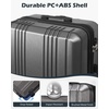 Coolife PC+ABS Hardshell Luggage, TSA Lock, Spinner Wheels, 24in Checked | PC+ABS hardshell, scratch-resistant, 360° silent spinner wheels, YKK zippers, TSA lock, aluminum handle(ice blue)