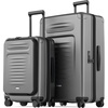 Coolife Expandable Luggage with TSA Lock 2 Piece Set Black | Suitcase Set with 360° Smooth-Rolling Dual Spinner,Durable Hardshell Suitcases,Reinforced Bottom Groove(Grey)