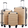 Coolife Hardside ABS Luggage, TSA Lock, Spinner Wheels, 24in Checked | ABS hardshell, scratch-resistant, 360° silent spinner wheels, YKK zippers, TSA lock, aluminum handle(champagne)
