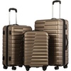 Coolife Lightweight Luggage with TSA Lock,Medium Checked Gray | Durable Hard Shell Suitcase for Travel,360° Smooth-Rolling Dual Spinner Wheels(Brown)