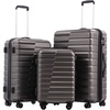 Coolife Lightweight Luggage with TSA Lock,Medium Checked Gray | Durable Hard Shell Suitcase for Travel,360° Smooth-Rolling Dual Spinner Wheels(Gray)