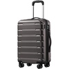 Coolife Luggage Suitcase Carry-on Spinner TSA Lock USB Port Expandable (only 28’’) Lightweight Hardside Luggage (Teal Blue, S(20in_carry on))(Gray)