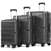Coolife Medium Checked Luggage Hardside Suitcase with Spinner Wheels, 24in | Lightweight ABS+PC, Rolling Travel Suitcase with TSA Lock, Spinner Wheels, Durable Zipper, Charcoal(Charcoal-New2.0)