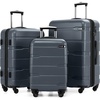 Coolife Medium Checked Luggage Hardside Suitcase with Spinner Wheels, 24in | Lightweight ABS+PC, Rolling Travel Suitcase with TSA Lock, Spinner Wheels, Durable Zipper, Charcoal(Teal)