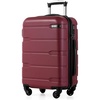 Coolife Medium Checked Luggage Hardside Suitcase with Spinner Wheels, 24in | Lightweight ABS+PC, Rolling Travel Suitcase with TSA Lock, Spinner Wheels, Durable Zipper, Charcoal(Radiant Pink.)