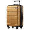 image:imageCoolife Medium Checked Luggage Hardside Suitcase with Spinner Wheels 24in  Lightweight ABSPC Rolling Travel Suitcase with TSA Lock Spinner Wheels Durable Zipper CharcoalBlack brown