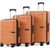 Coolife Medium Checked Luggage Hardside Suitcase with Spinner Wheels, 24in | Lightweight ABS+PC, Rolling Travel Suitcase with TSA Lock, Spinner Wheels, Durable Zipper, Charcoal(Haze Mandarin2.0)