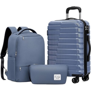 Coolife Lightweight Luggage with TSA Lock,Medium Checked Gray | Durable Hard Shell Suitcase for Travel,360° Smooth-Rolling Dual Spinner Wheels(Blue)