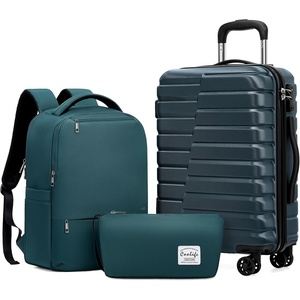 Coolife Lightweight Luggage with TSA Lock,Medium Checked Gray | Durable Hard Shell Suitcase for Travel,360° Smooth-Rolling Dual Spinner Wheels(Teal Blue)