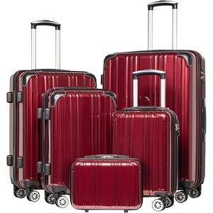 Coolife Luggage, Lightweight and Durable Hardshell, 24 in, wine wind new | Checked Suitcase with PC+ABS Hardshell, 360° Dual Spinner Wheels, TSA Lock, YKK Zipper, and Aluminum Handle(wine wind new)