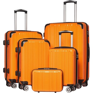 Coolife Luggage, Lightweight and Durable Hardshell, 24 in, wine wind new | Checked Suitcase with PC+ABS Hardshell, 360° Dual Spinner Wheels, TSA Lock, YKK Zipper, and Aluminum Handle(orange new)