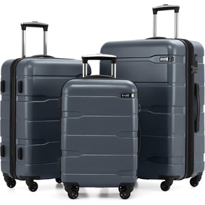 Coolife Medium Checked Luggage Hardside Suitcase with Spinner Wheels, 24in | Lightweight ABS+PC, Rolling Travel Suitcase with TSA Lock, Spinner Wheels, Durable Zipper, Charcoal(Teal)