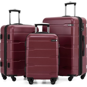 Coolife Medium Checked Luggage Hardside Suitcase with Spinner Wheels, 24in | Lightweight ABS+PC, Rolling Travel Suitcase with TSA Lock, Spinner Wheels, Durable Zipper, Charcoal(Radiant Pink)