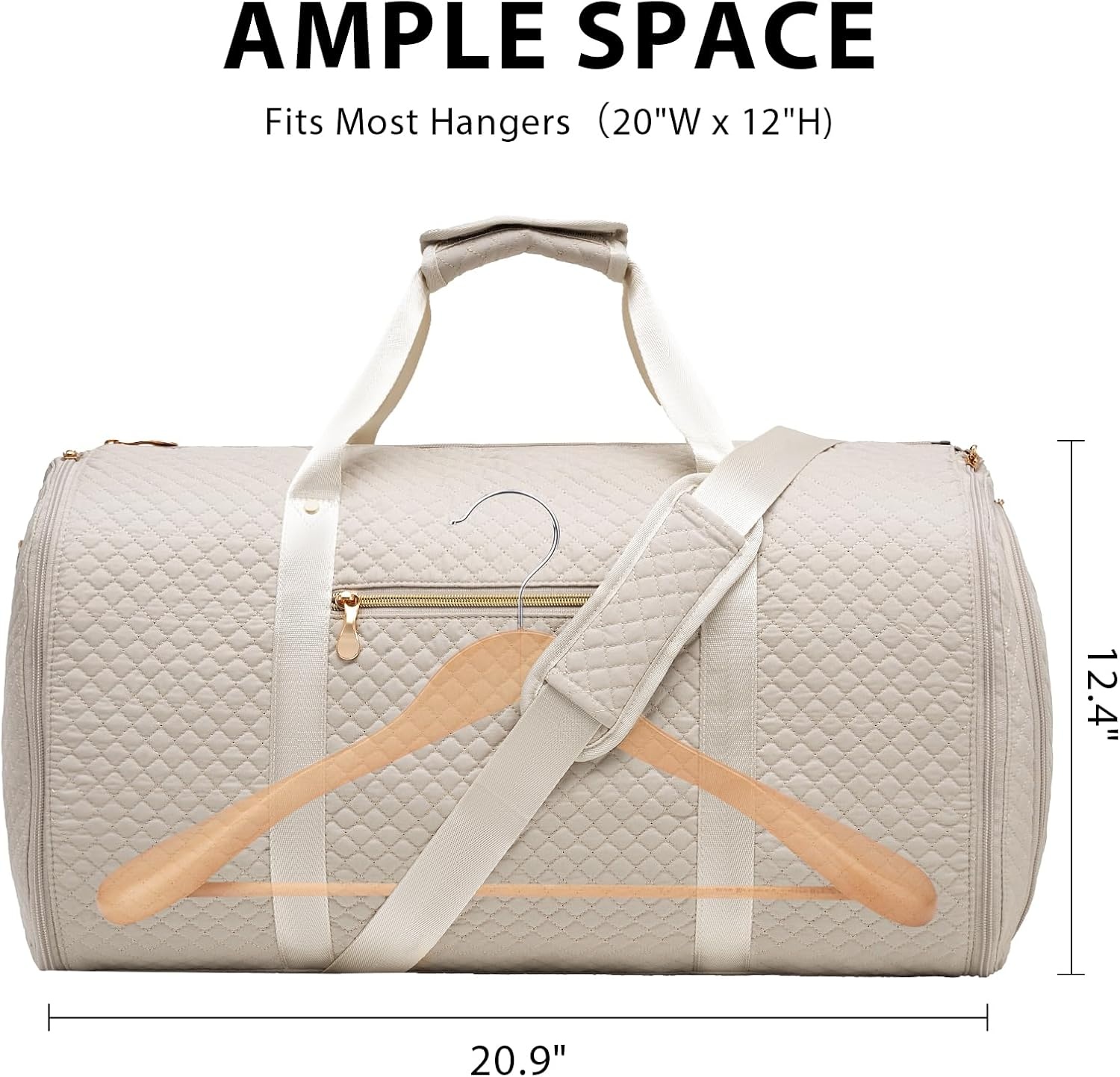 image:imageCoolife Garment Bag Carry On Convertible Travel Duffel Bag with Shoe Pouch Weekender Bag for Women Men 2 in 1 Hanging Suit Bag with Shoulder Strap Business Travel Bag White Standard