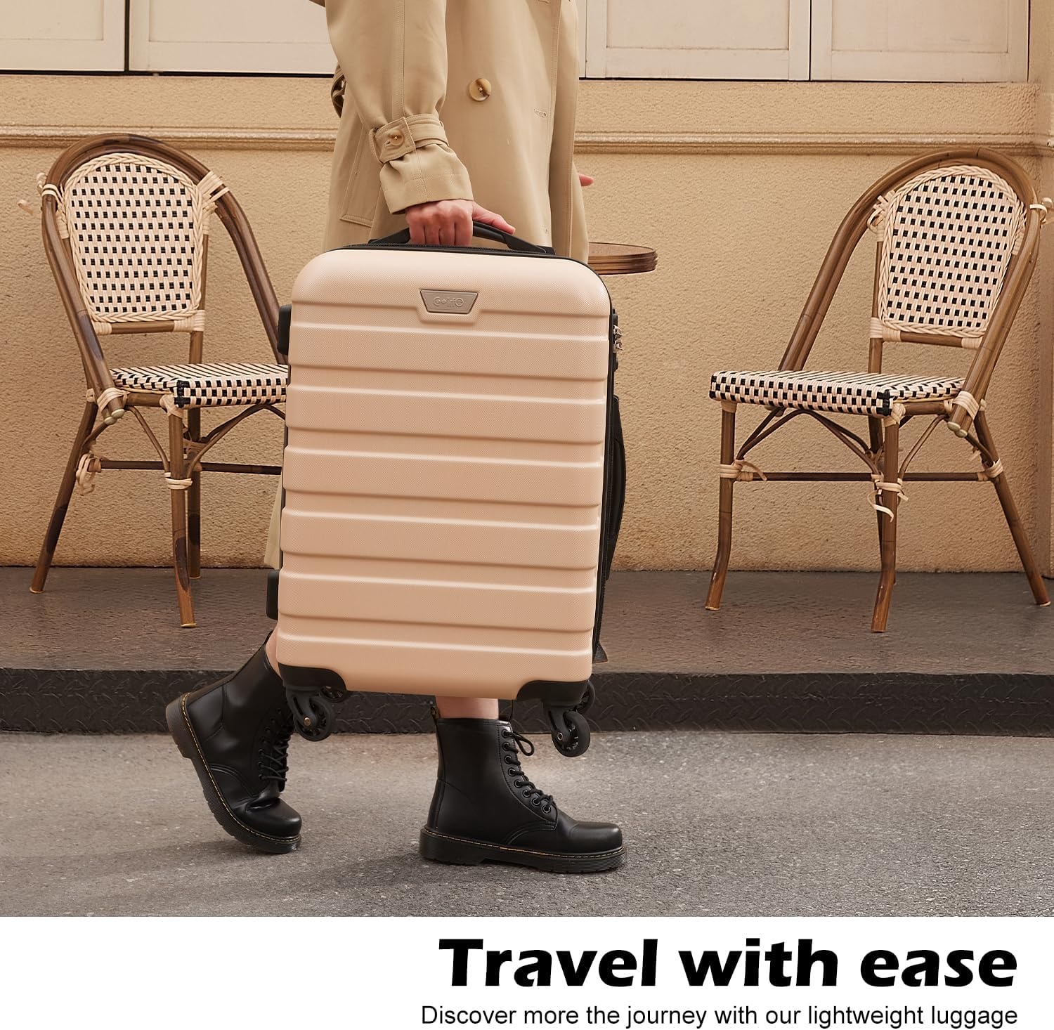 image:imageCoolife Luggage Set Lightweight Durable Hardshell 3 piece Apple Green suitcase set with 360 Spinner Wheels TSAapproved Lock Checked Family Travel 202428 InchYellow