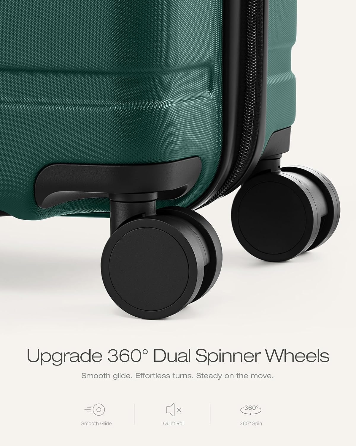 image:imageCoolife Luggage Set Lightweight Durable Hardshell 3 piece Apple Green suitcase set with 360 Spinner Wheels TSAapproved Lock Checked Family Travel 202428 InchReed Green
