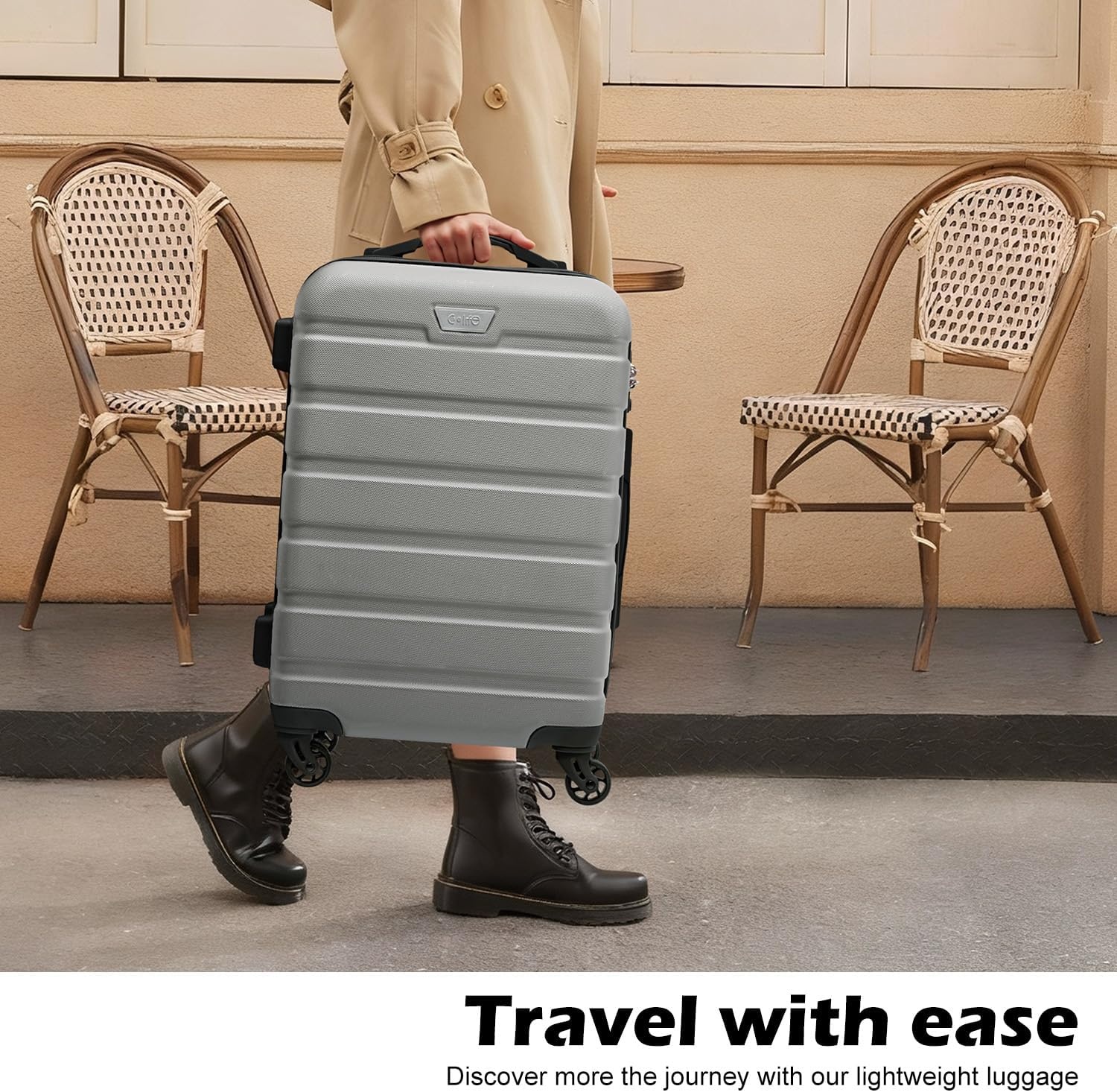 image:imageCoolife Luggage Set Lightweight Durable Hardshell 3 piece Apple Green suitcase set with 360 Spinner Wheels TSAapproved Lock Checked Family Travel 202428 InchSliver