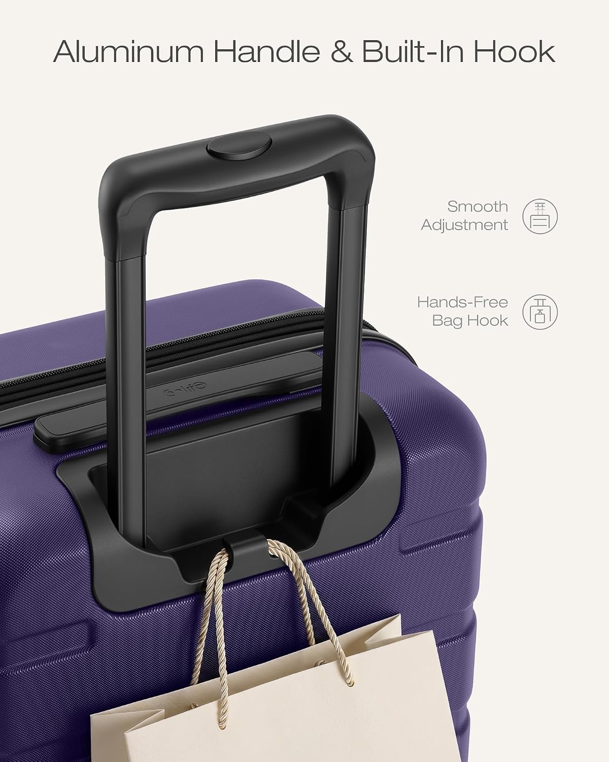 image:imageCoolife Luggage Set Lightweight Durable Hardshell 3 piece Apple Green suitcase set with 360 Spinner Wheels TSAapproved Lock Checked Family Travel 202428 InchDeep Purple