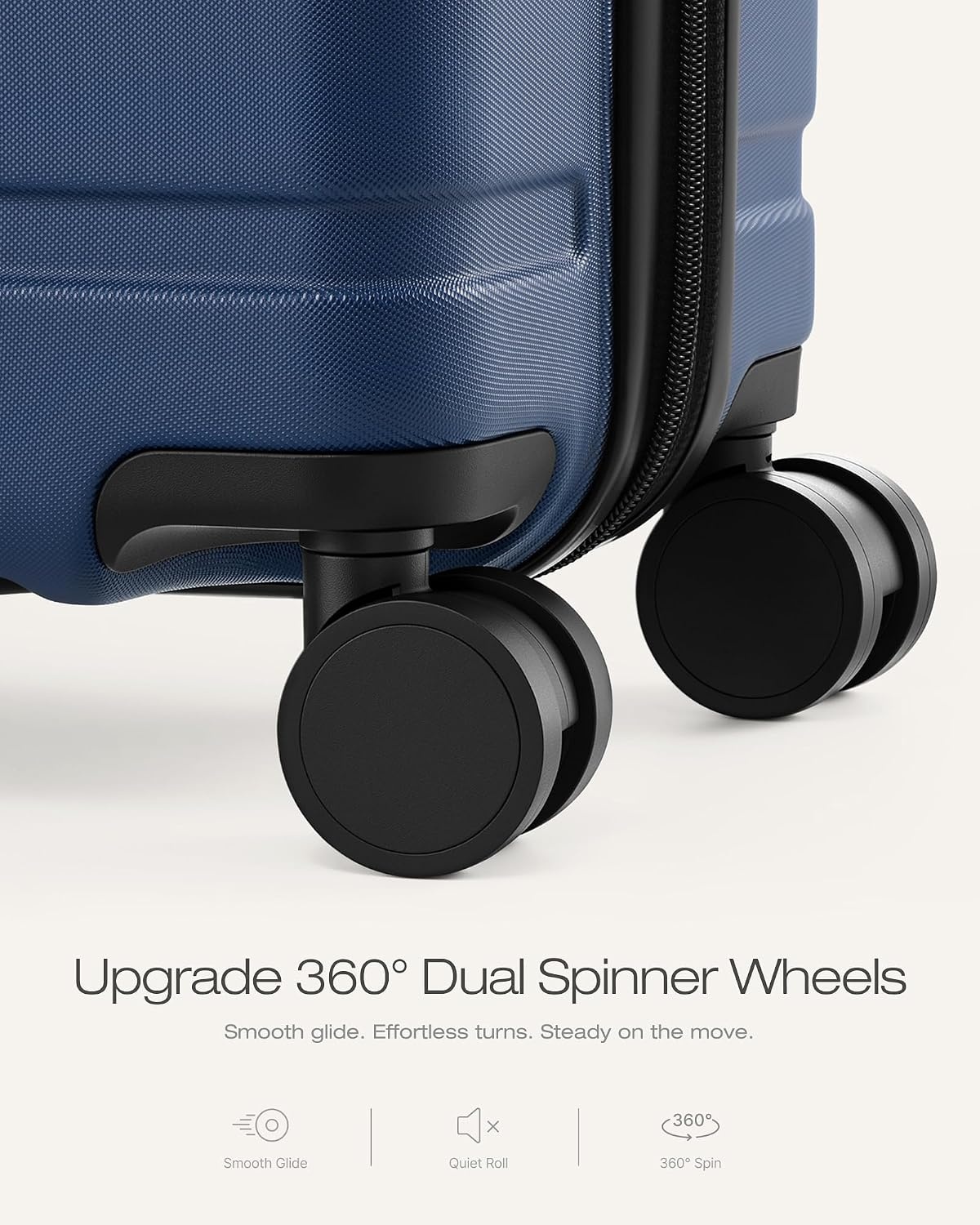 image:imageCoolife Luggage Set Lightweight Durable Hardshell 3 piece Apple Green suitcase set with 360 Spinner Wheels TSAapproved Lock Checked Family Travel 202428 InchNavy Blue