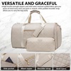 Coolife Garment Bag Carry On Convertible Travel Duffel Bag with Shoe Pouch Weekender Bag for Women Men 2 in 1 Hanging Suit Bag with Shoulder Strap Business Travel Bag (White, Standard)