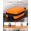 Coolife Luggage Set, Lightweight Durable Hardshell, 3 piece, Apple Green | suitcase set with 360° Spinner Wheels, TSA-approved Lock, Checked Family Travel, 20/24/28 Inch(Orange new)