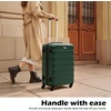Coolife Luggage Set, Lightweight Durable Hardshell, 3 piece, Apple Green | suitcase set with 360° Spinner Wheels, TSA-approved Lock, Checked Family Travel, 20/24/28 Inch(Dark Green)