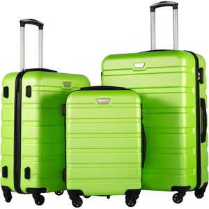 Coolife Luggage Set, Lightweight Durable Hardshell, 3 piece, Apple Green | suitcase set with 360° Spinner Wheels, TSA-approved Lock, Checked Family Travel, 20/24/28 Inch(Apple Green)