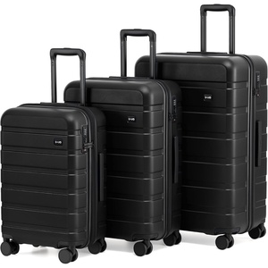 Coolife Luggage Set, Lightweight Durable Hardshell, 3 piece, Apple Green | suitcase set with 360° Spinner Wheels, TSA-approved Lock, Checked Family Travel, 20/24/28 Inch(Black new)