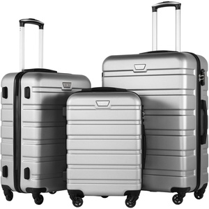 Coolife Luggage Set, Lightweight Durable Hardshell, 3 piece, Apple Green | suitcase set with 360° Spinner Wheels, TSA-approved Lock, Checked Family Travel, 20/24/28 Inch(Sliver)