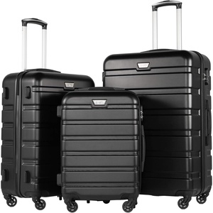Coolife Luggage Set, Lightweight Durable Hardshell, 3 piece, Apple Green | suitcase set with 360° Spinner Wheels, TSA-approved Lock, Checked Family Travel, 20/24/28 Inch(Black)