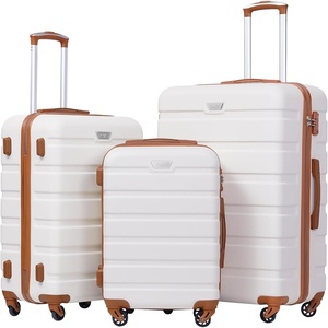 Coolife Luggage Set, Lightweight Durable Hardshell, 3 piece, Apple Green | suitcase set with 360° Spinner Wheels, TSA-approved Lock, Checked Family Travel, 20/24/28 Inch(Apricot White)