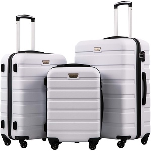 Coolife Luggage Set, Lightweight Durable Hardshell, 3 piece, Apple Green | suitcase set with 360° Spinner Wheels, TSA-approved Lock, Checked Family Travel, 20/24/28 Inch(White)