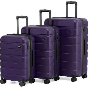 Coolife Luggage Set, Lightweight Durable Hardshell, 3 piece, Apple Green | suitcase set with 360° Spinner Wheels, TSA-approved Lock, Checked Family Travel, 20/24/28 Inch(Deep Purple)