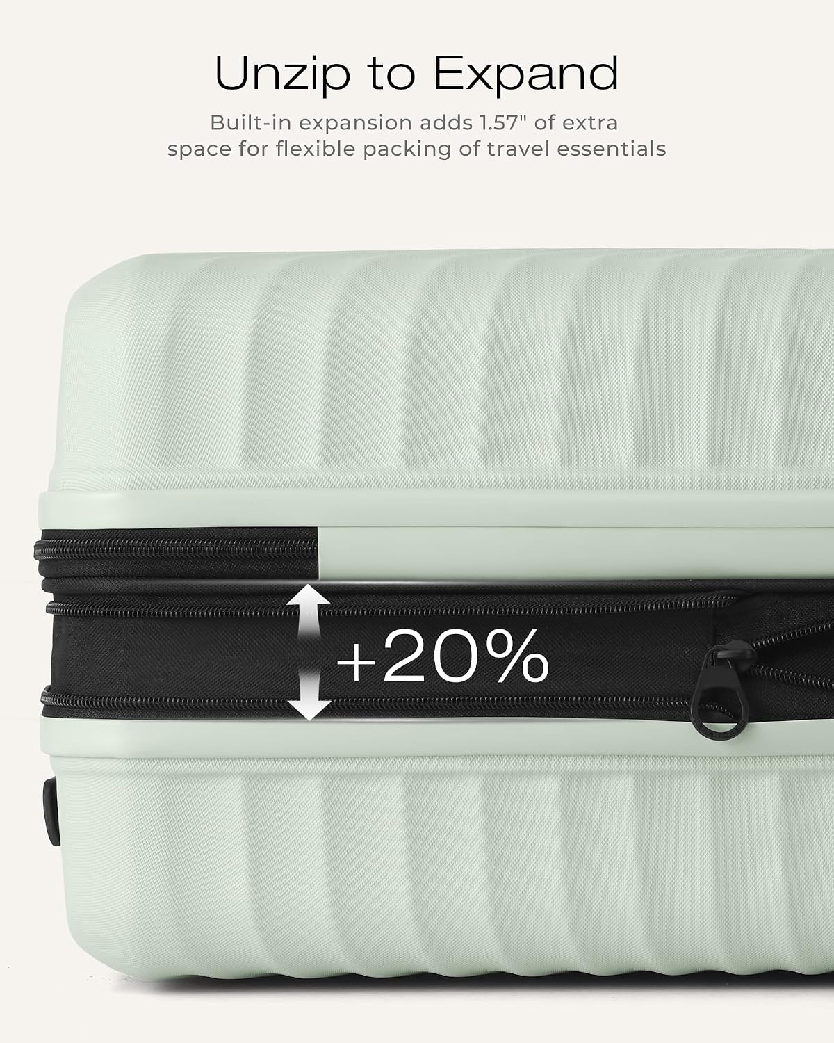 image:imageCoolife Luggage 3 Piece Set Lightweight PC Hardside Suitcases 202428 Expandable 20Inch CarryOn Dual Spinner Wheels TSAApproved Lock Upgraded PC Hardshell Durable Travel SuitcasesLight Green