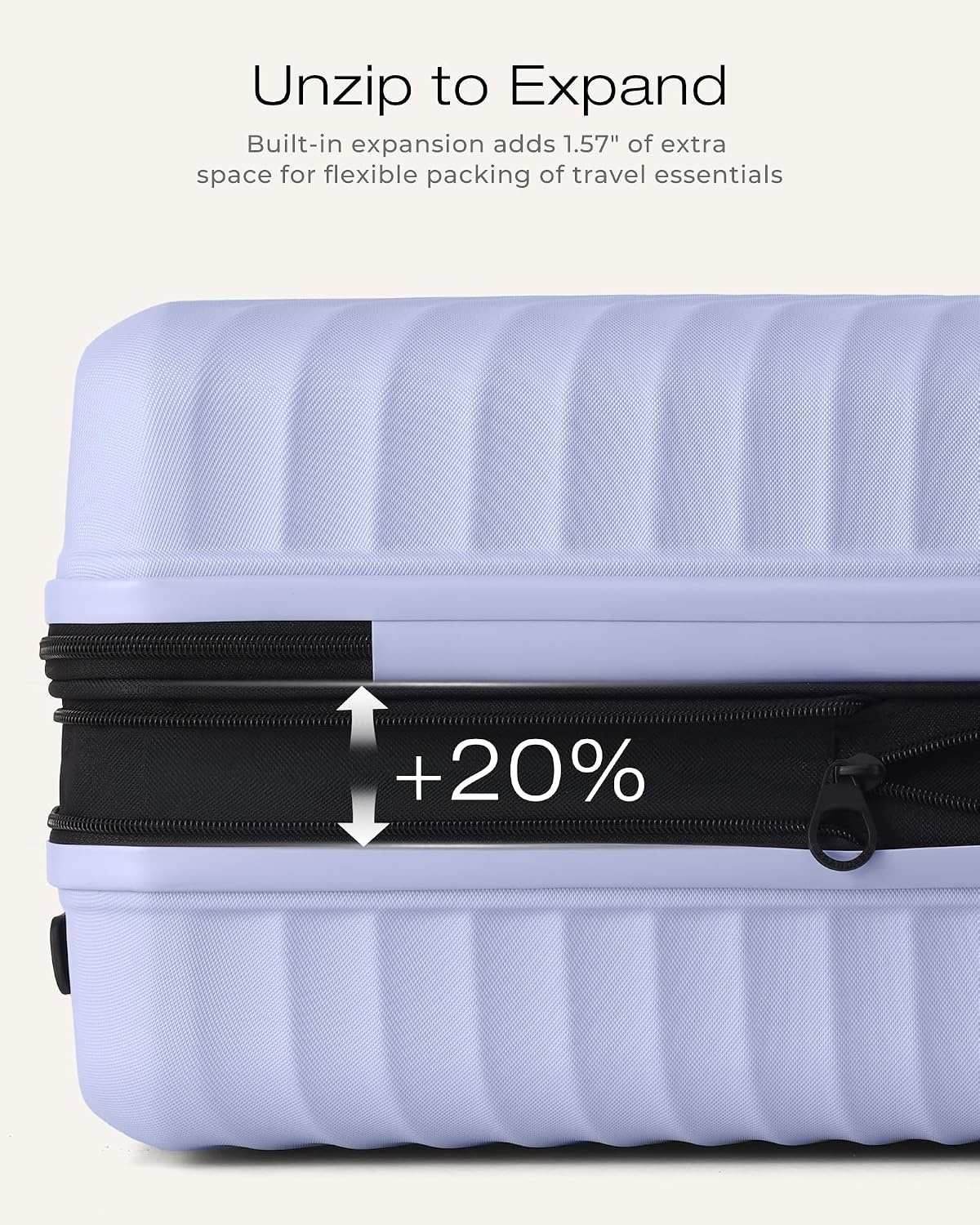 image:imageCoolife Luggage 3 Piece Set Lightweight PC Hardside Suitcases 202428 Expandable 20Inch CarryOn Dual Spinner Wheels TSAApproved Lock Upgraded PC Hardshell Durable Travel SuitcasesLight Purple