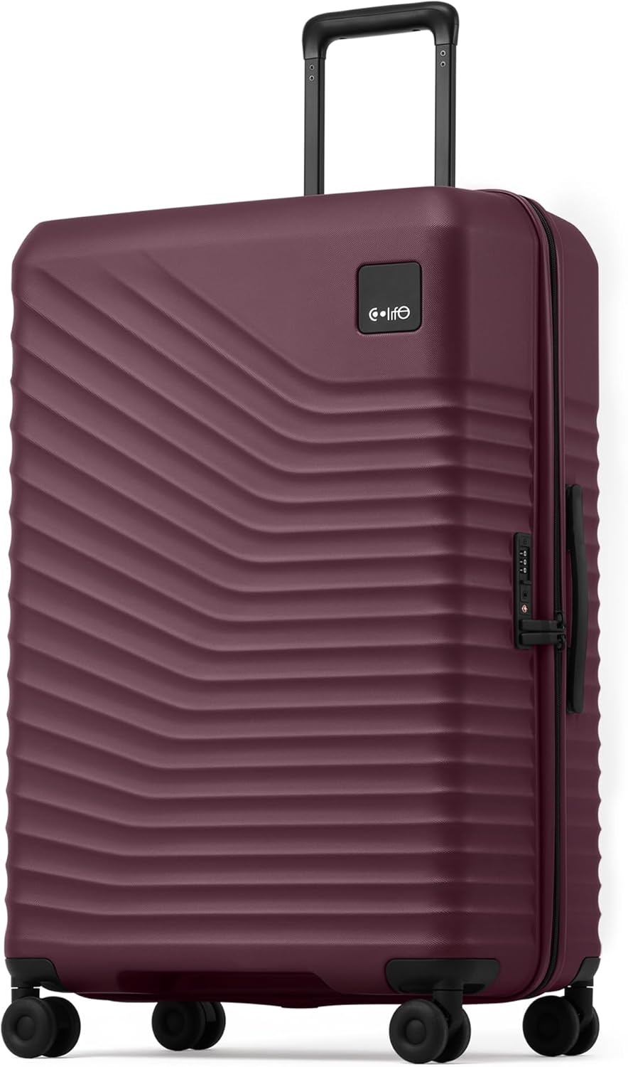 image:imageCoolife Luggage 3 Piece Set Lightweight PC Hardside Suitcases 202428 Expandable 20Inch CarryOn Dual Spinner Wheels TSAApproved Lock Upgraded PC Hardshell Durable Travel SuitcasesDark Purple
