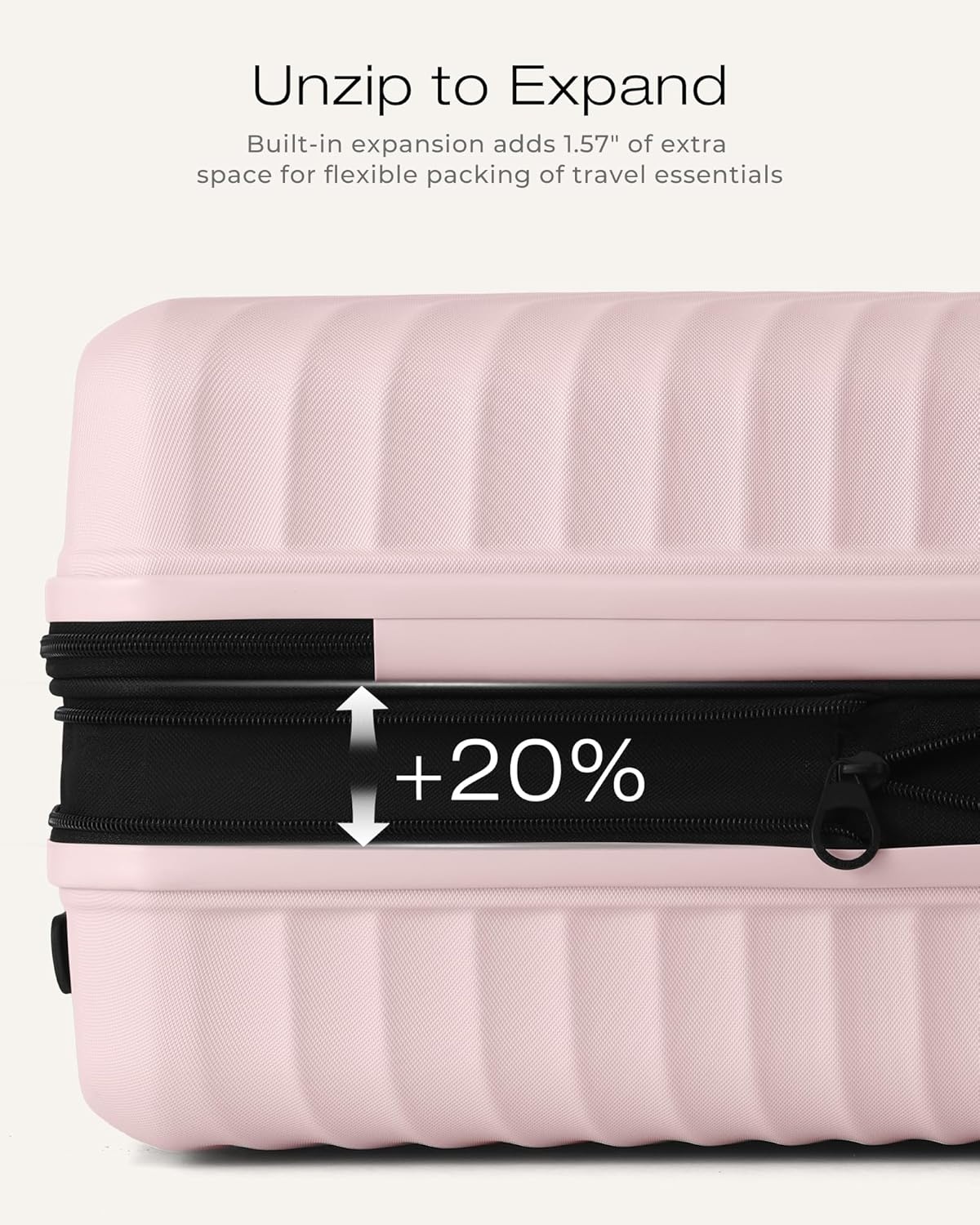 image:imageCoolife Luggage 3 Piece Set Lightweight PC Hardside Suitcases 202428 Expandable 20Inch CarryOn Dual Spinner Wheels TSAApproved Lock Upgraded PC Hardshell Durable Travel SuitcasesPink